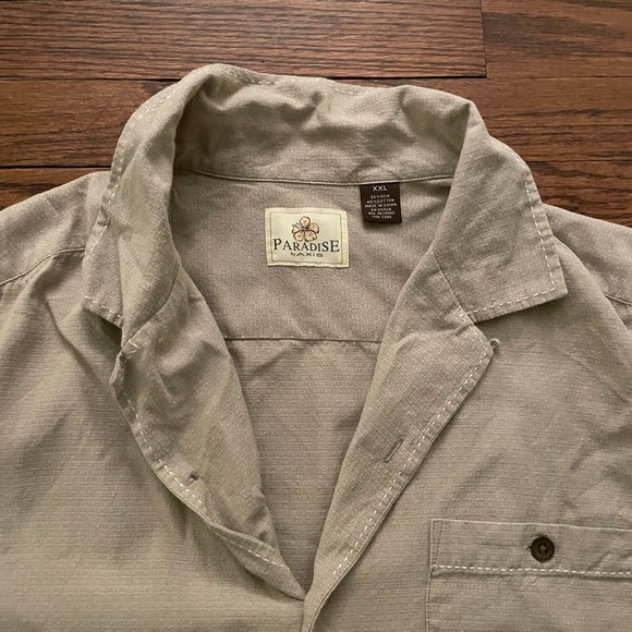 Paradise by Axis Beige button down shirt 2XL - Picture 6 of 12